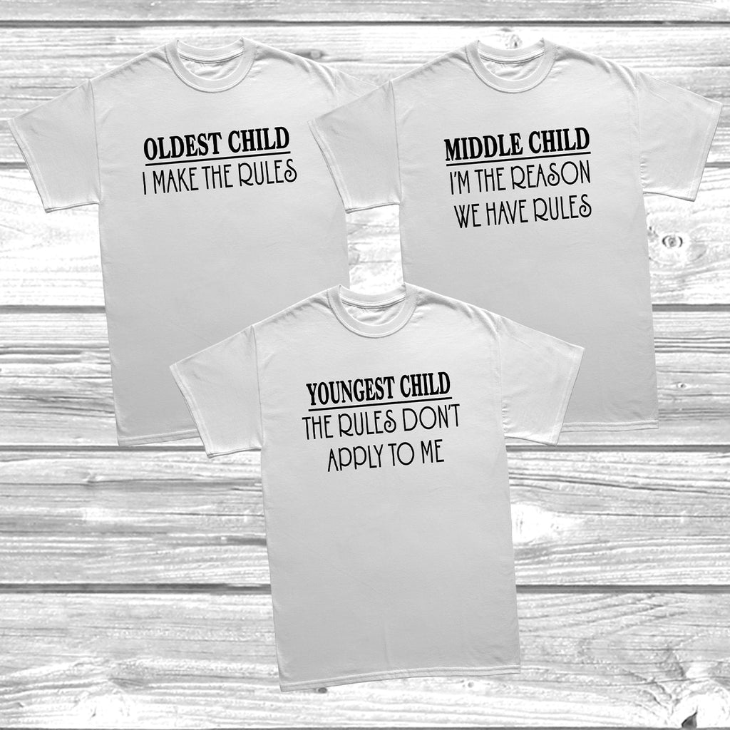 Get trendy with Sibling Rules Set S-XL Adults T-Shirt -  available at DizzyKitten. Grab yours for £10.49 today!