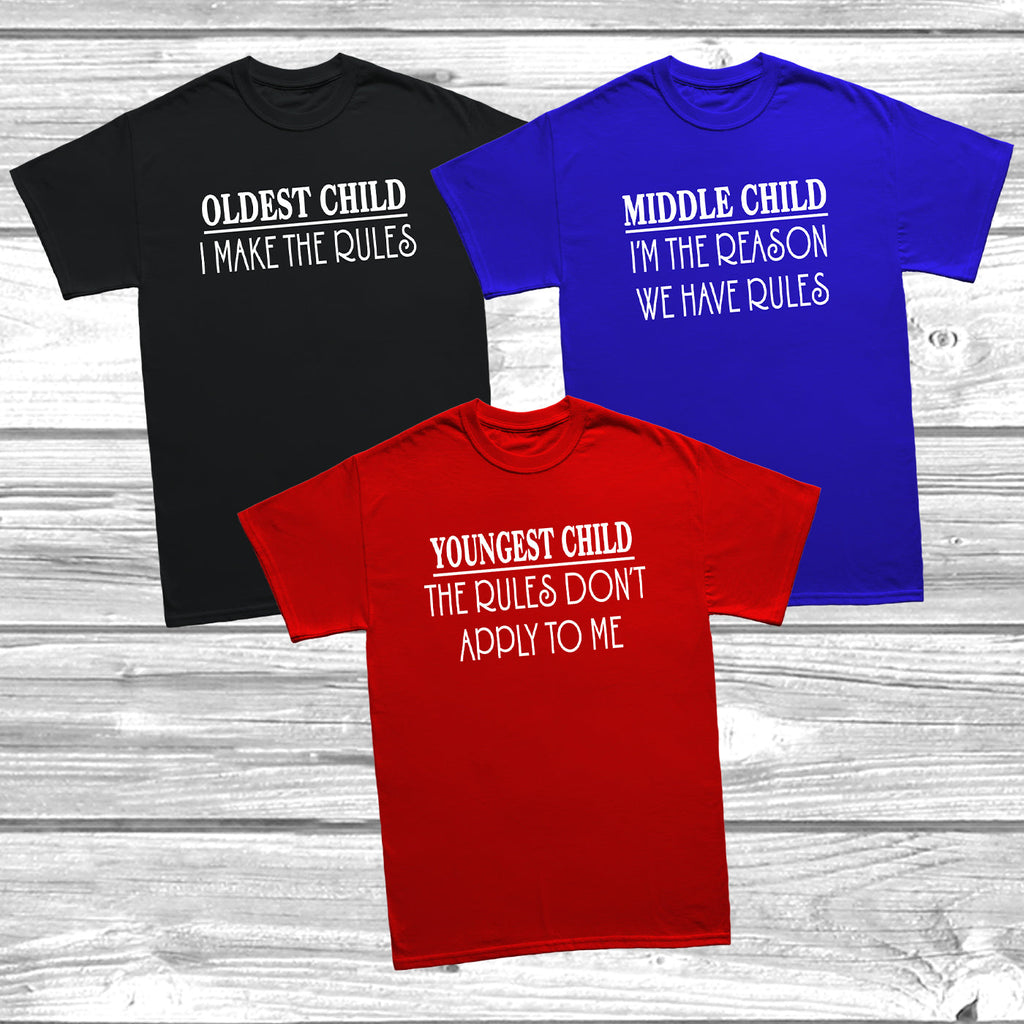 Get trendy with Sibling Rules Set S-XL Adults T-Shirt -  available at DizzyKitten. Grab yours for £10.49 today!
