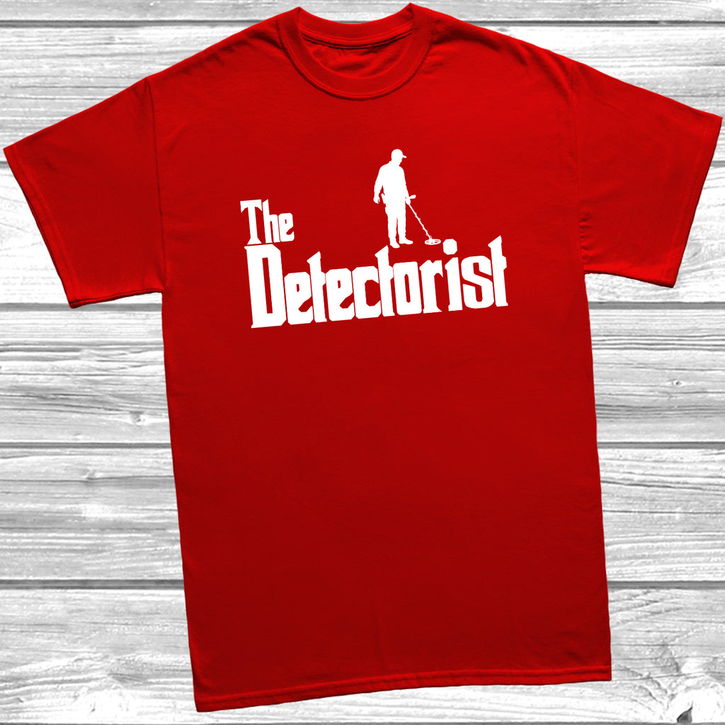 Metal detecting treasure hunter T-Shirt in black cotton