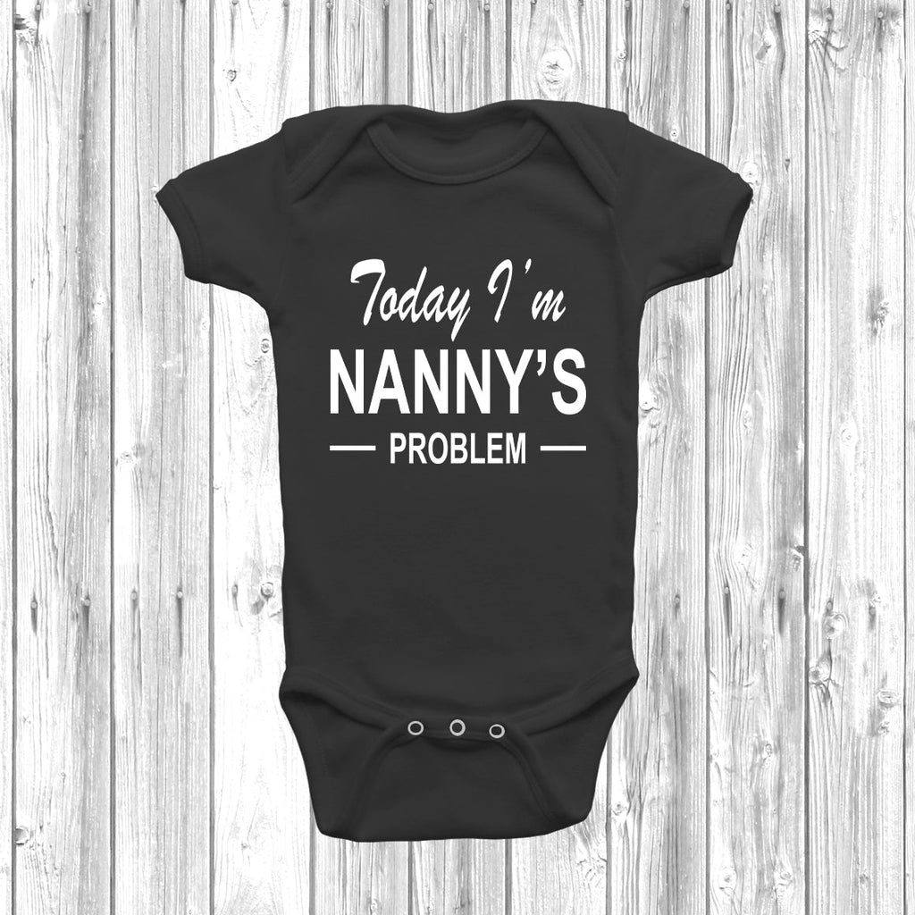 Get trendy with Today I'm Nanny's Problem Baby Grow - Baby Grow available at DizzyKitten. Grab yours for £8.45 today!