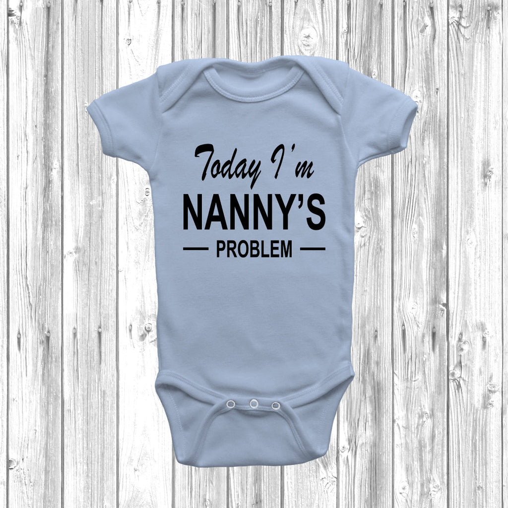 Get trendy with Today I'm Nanny's Problem Baby Grow - Baby Grow available at DizzyKitten. Grab yours for £8.45 today!