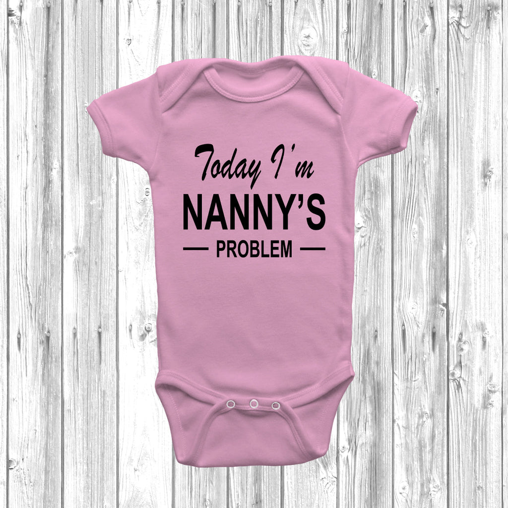 Get trendy with Today I'm Nanny's Problem Baby Grow - Baby Grow available at DizzyKitten. Grab yours for £8.45 today!