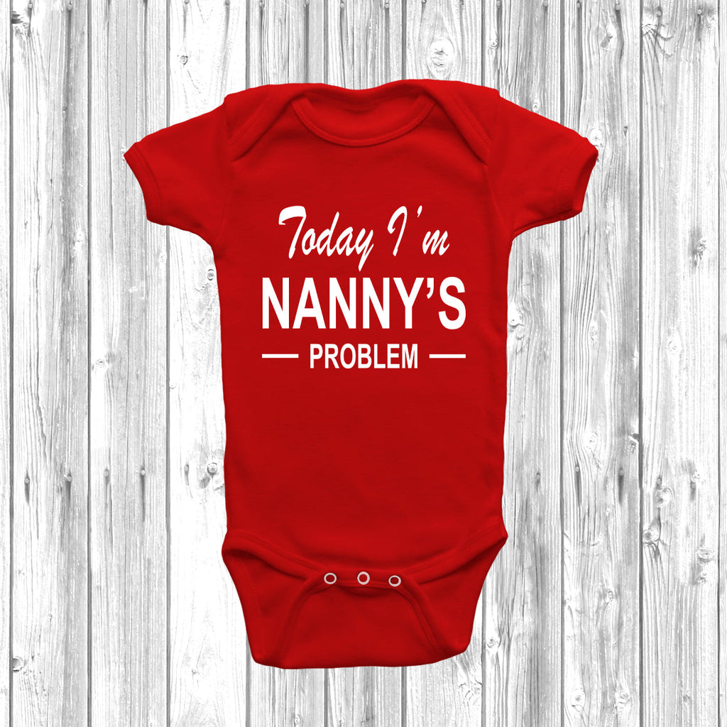 Get trendy with Today I'm Nanny's Problem Baby Grow - Baby Grow available at DizzyKitten. Grab yours for £7.95 today!