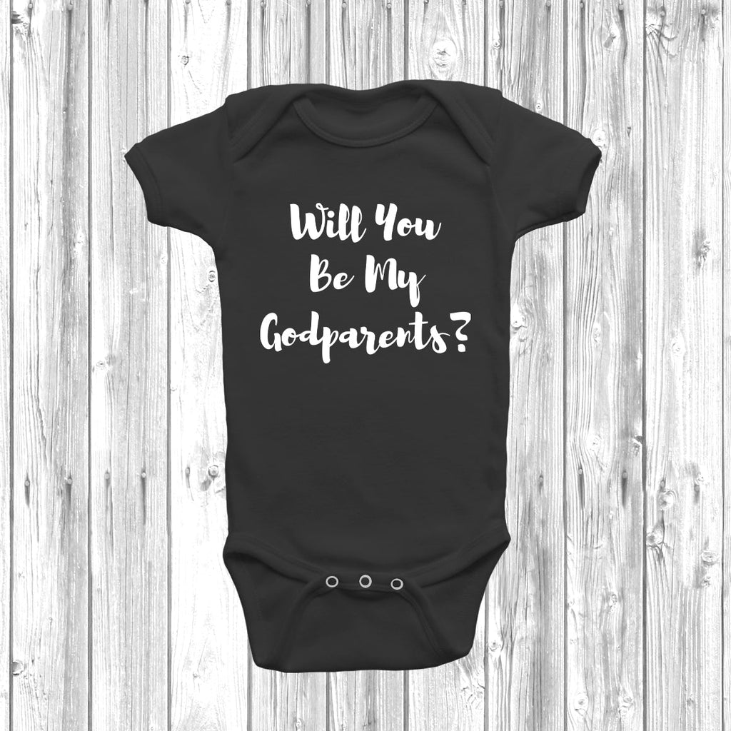 Get trendy with Will You Be My Godparents? Baby Grow - Baby Grow available at DizzyKitten. Grab yours for £7.95 today!