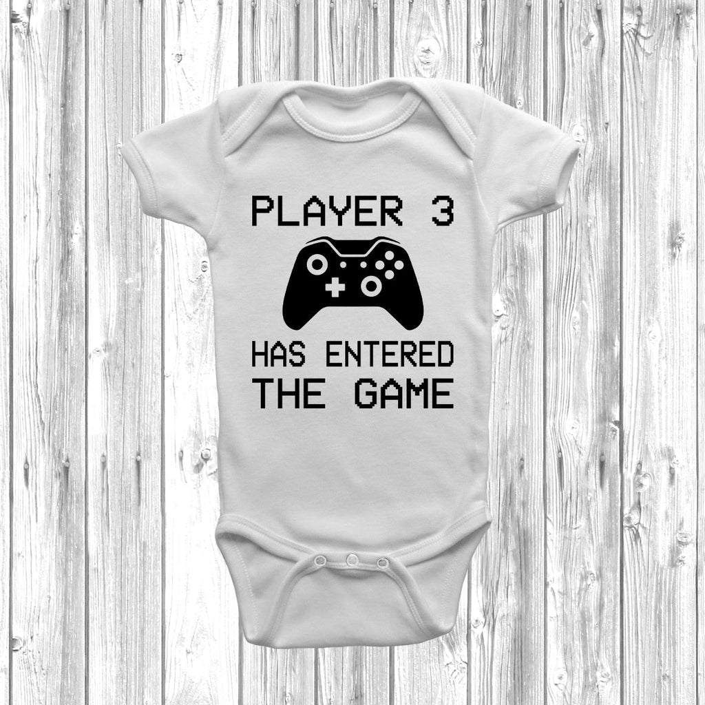 Get trendy with XB Player 3 Has Entered The Game Baby Grow - Baby Grow available at DizzyKitten. Grab yours for £7.99 today!