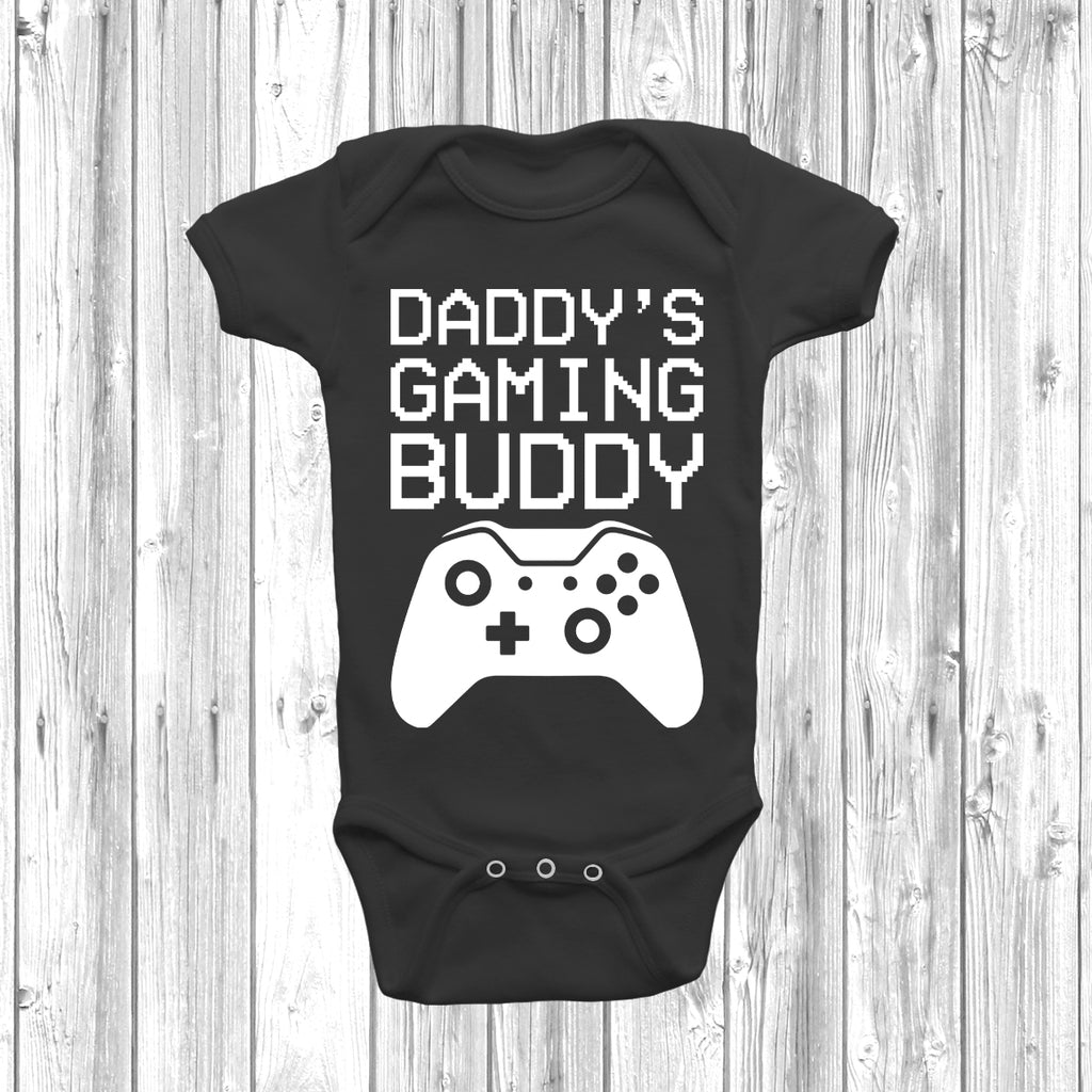 Daddy’s Gaming Buddy baby grow with gaming controller graphic