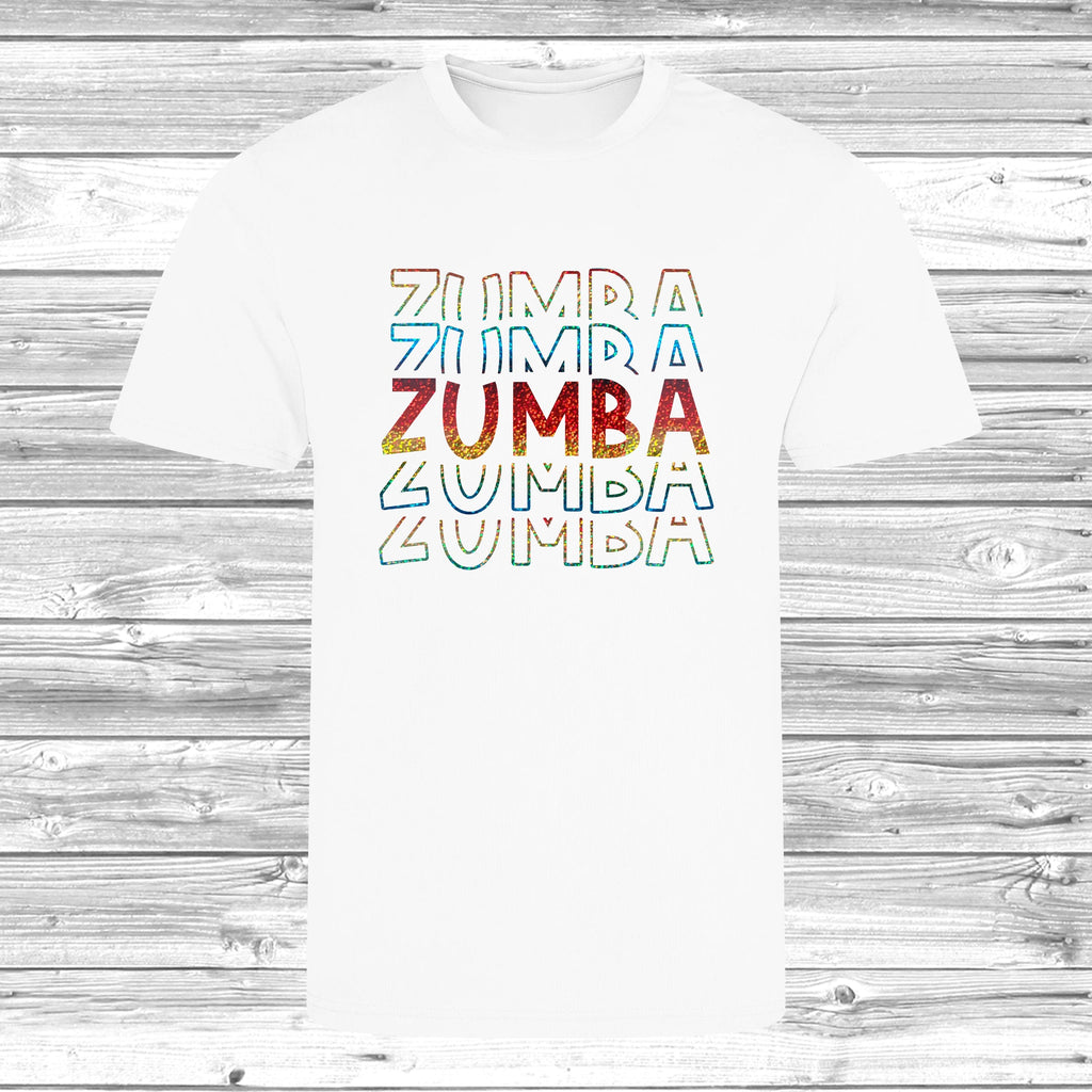 Get trendy with Zumba Rainbow T-Shirt - T-Shirt available at DizzyKitten. Grab yours for £11.49 today!