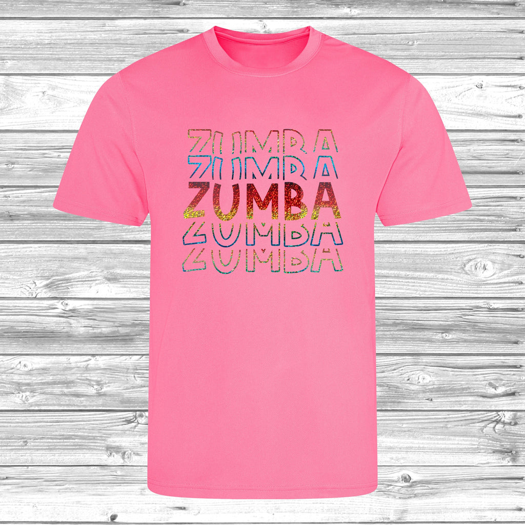 Get trendy with Zumba Rainbow T-Shirt - T-Shirt available at DizzyKitten. Grab yours for £11.49 today!