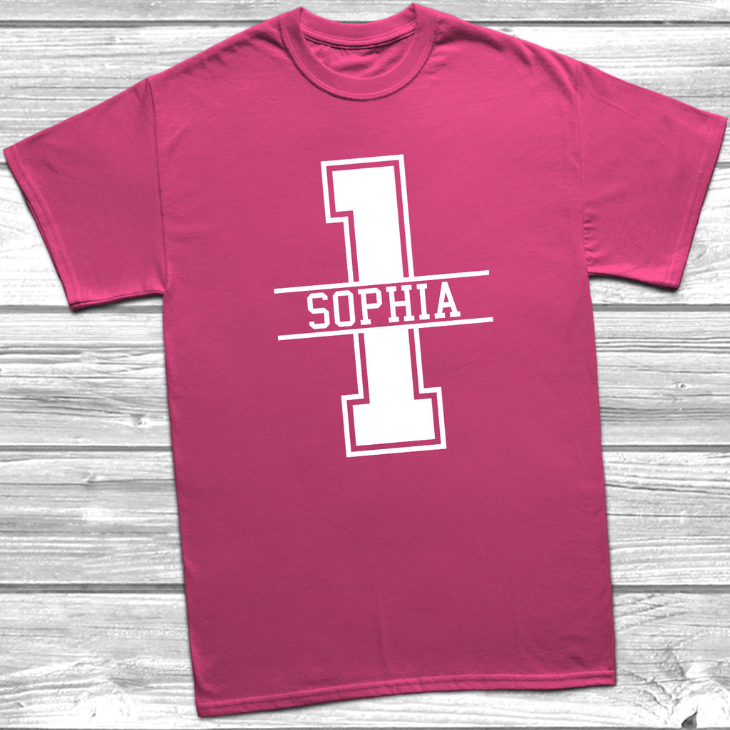 Get trendy with Personalised 1st Birthday Monogram T-Shirt - T-Shirt available at DizzyKitten. Grab yours for £10.49 today!