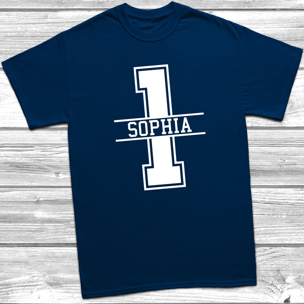 Get trendy with Personalised 1st Birthday Monogram T-Shirt - T-Shirt available at DizzyKitten. Grab yours for £10.49 today!