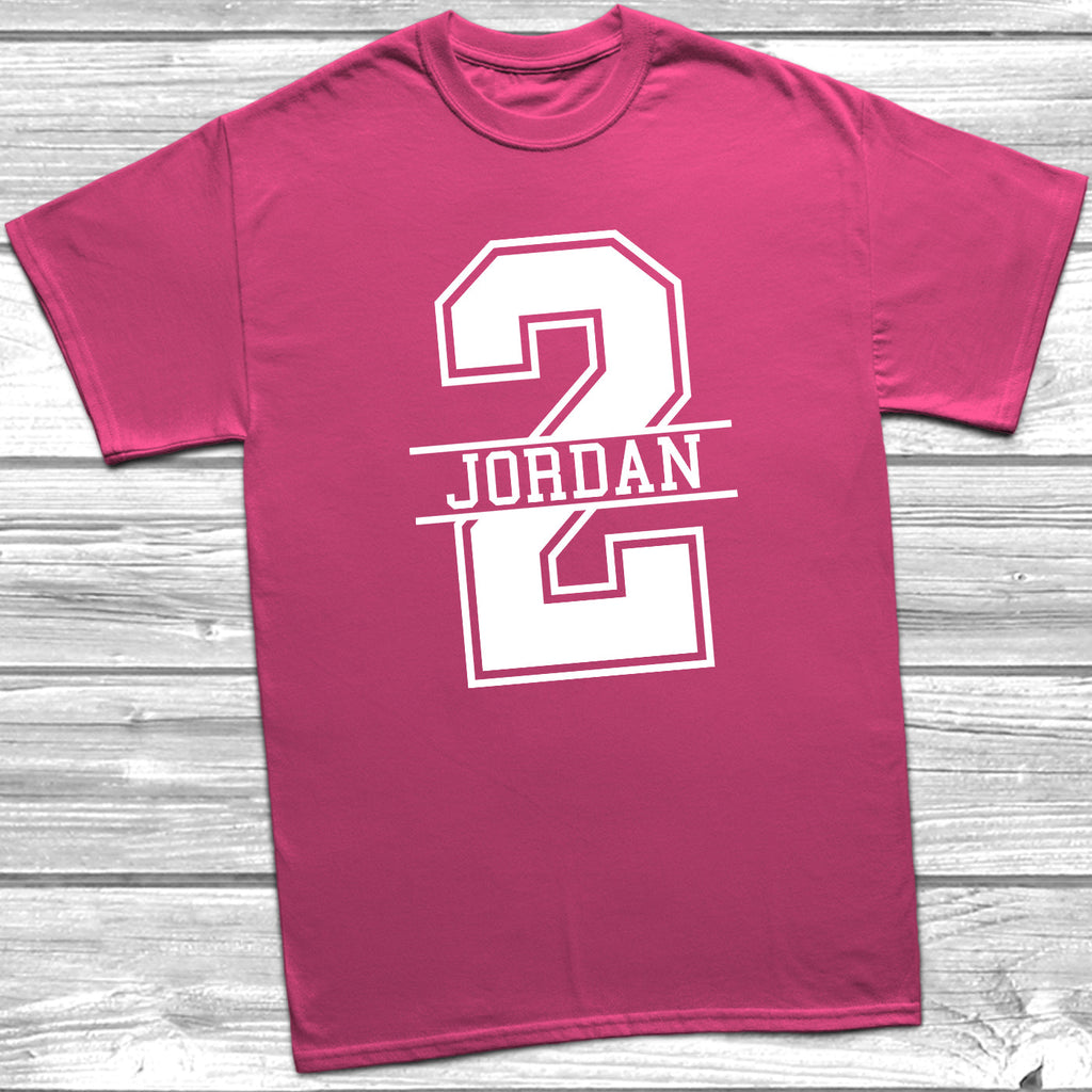 Get trendy with Personalised 2nd Birthday Monogram T-Shirt - T-Shirt available at DizzyKitten. Grab yours for £9.99 today!
