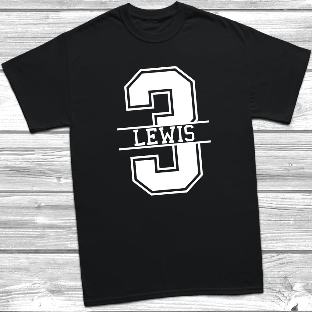 Get trendy with Personalised 3rd Birthday Monogram T-Shirt - T-Shirt available at DizzyKitten. Grab yours for £10.49 today!