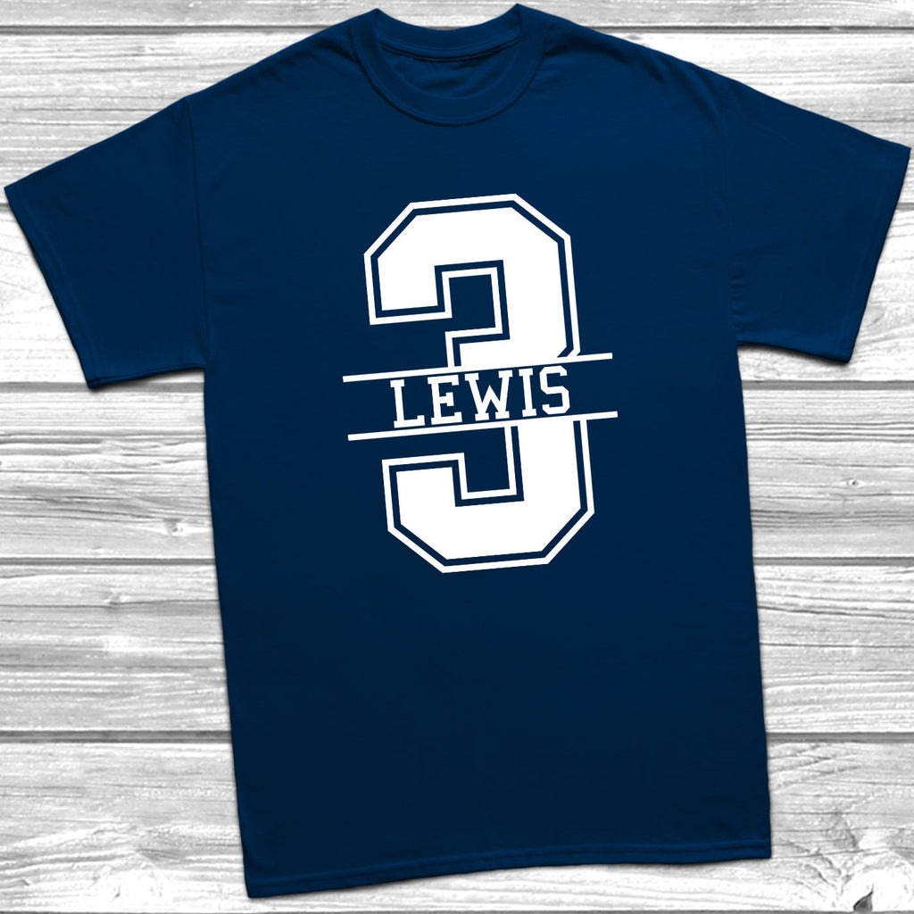 Get trendy with Personalised 3rd Birthday Monogram T-Shirt - T-Shirt available at DizzyKitten. Grab yours for £10.49 today!
