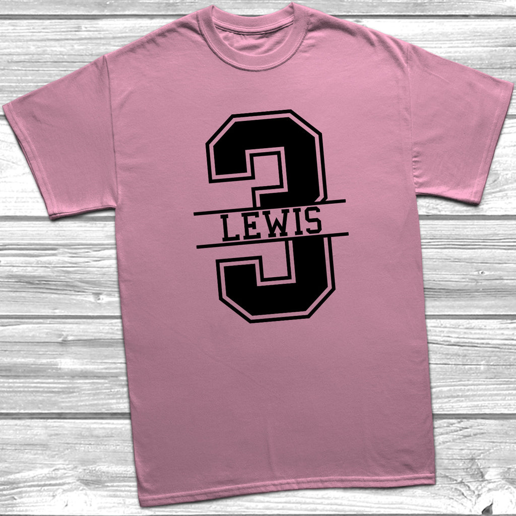 Get trendy with Personalised 3rd Birthday Monogram T-Shirt - T-Shirt available at DizzyKitten. Grab yours for £10.49 today!