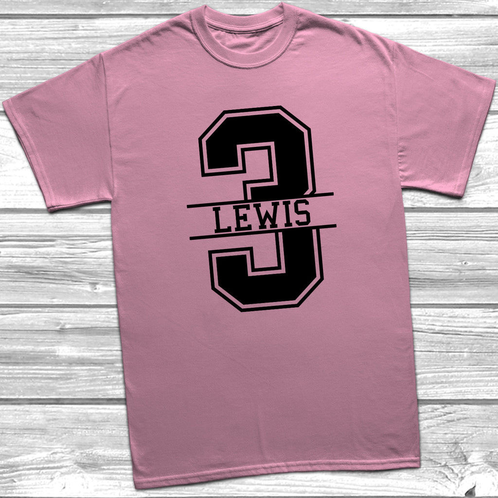 Get trendy with Personalised 3rd Birthday Monogram T-Shirt - T-Shirt available at DizzyKitten. Grab yours for £9.99 today!