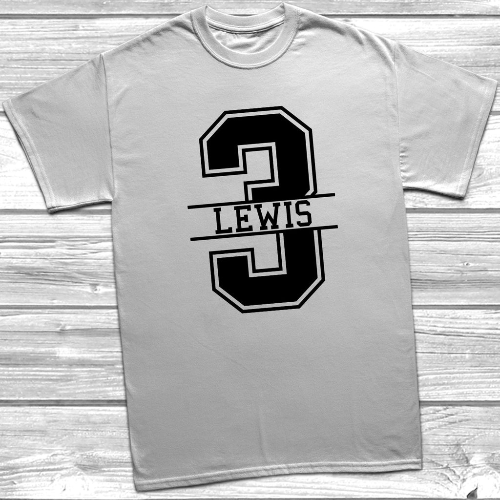 Get trendy with Personalised 3rd Birthday Monogram T-Shirt - T-Shirt available at DizzyKitten. Grab yours for £10.49 today!
