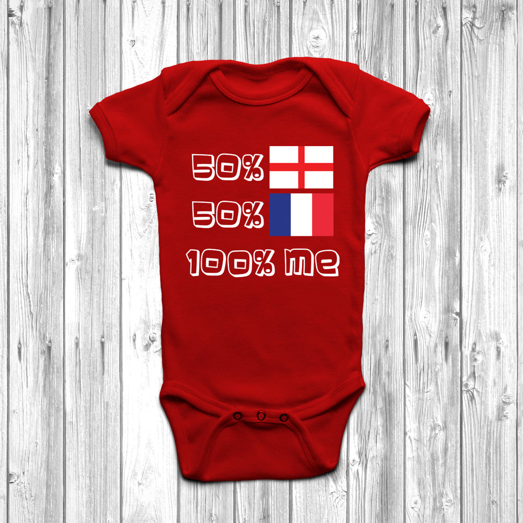 Get trendy with 50% English 50% French Baby Grow - Baby Grow available at DizzyKitten. Grab yours for £8.95 today!