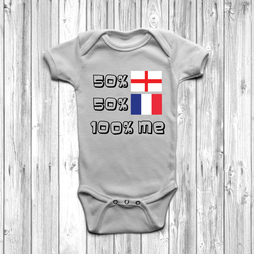 Get trendy with 50% English 50% French Baby Grow - Baby Grow available at DizzyKitten. Grab yours for £8.95 today!