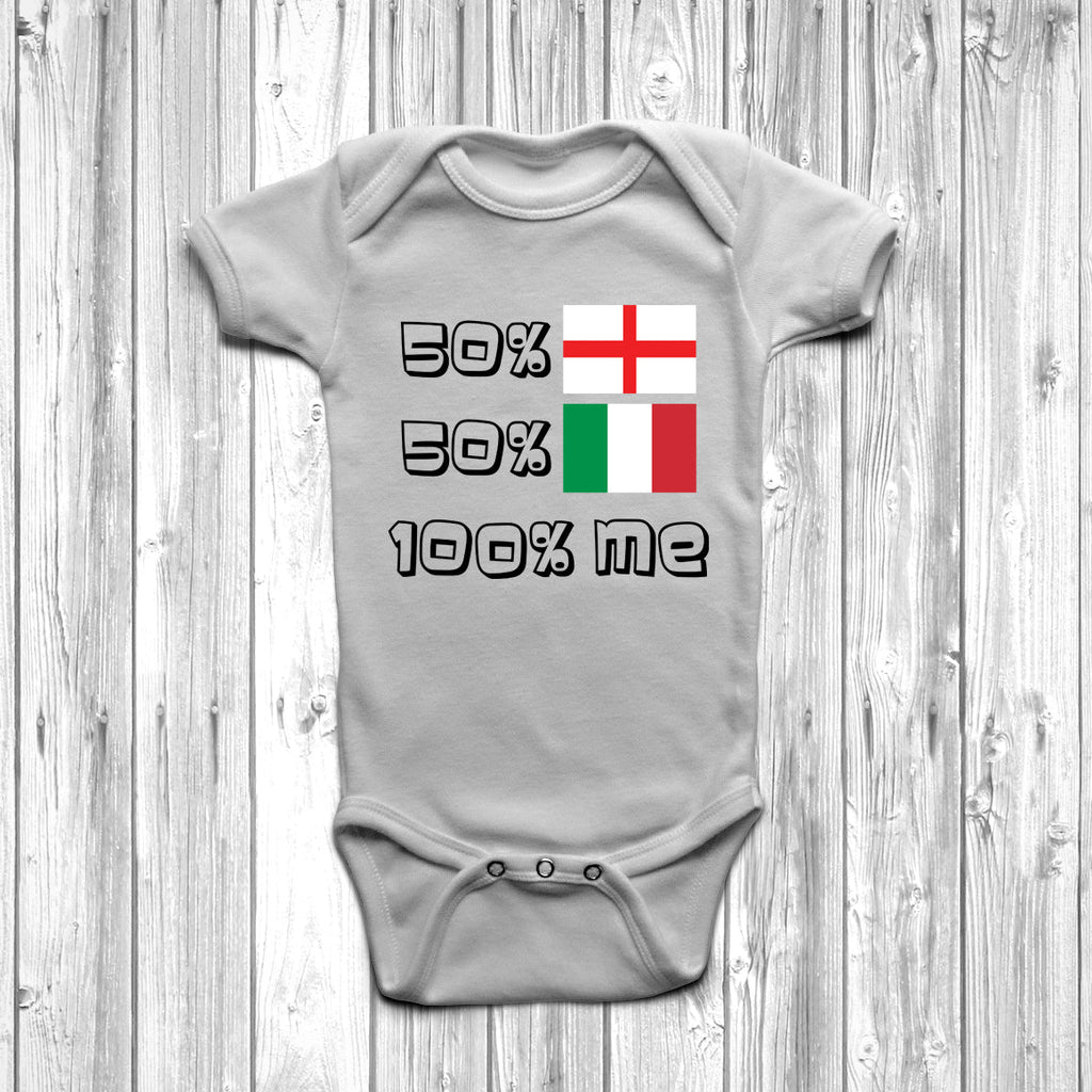 Get trendy with 50% English 50% Italian Baby Grow - Baby Grow available at DizzyKitten. Grab yours for £8.95 today!