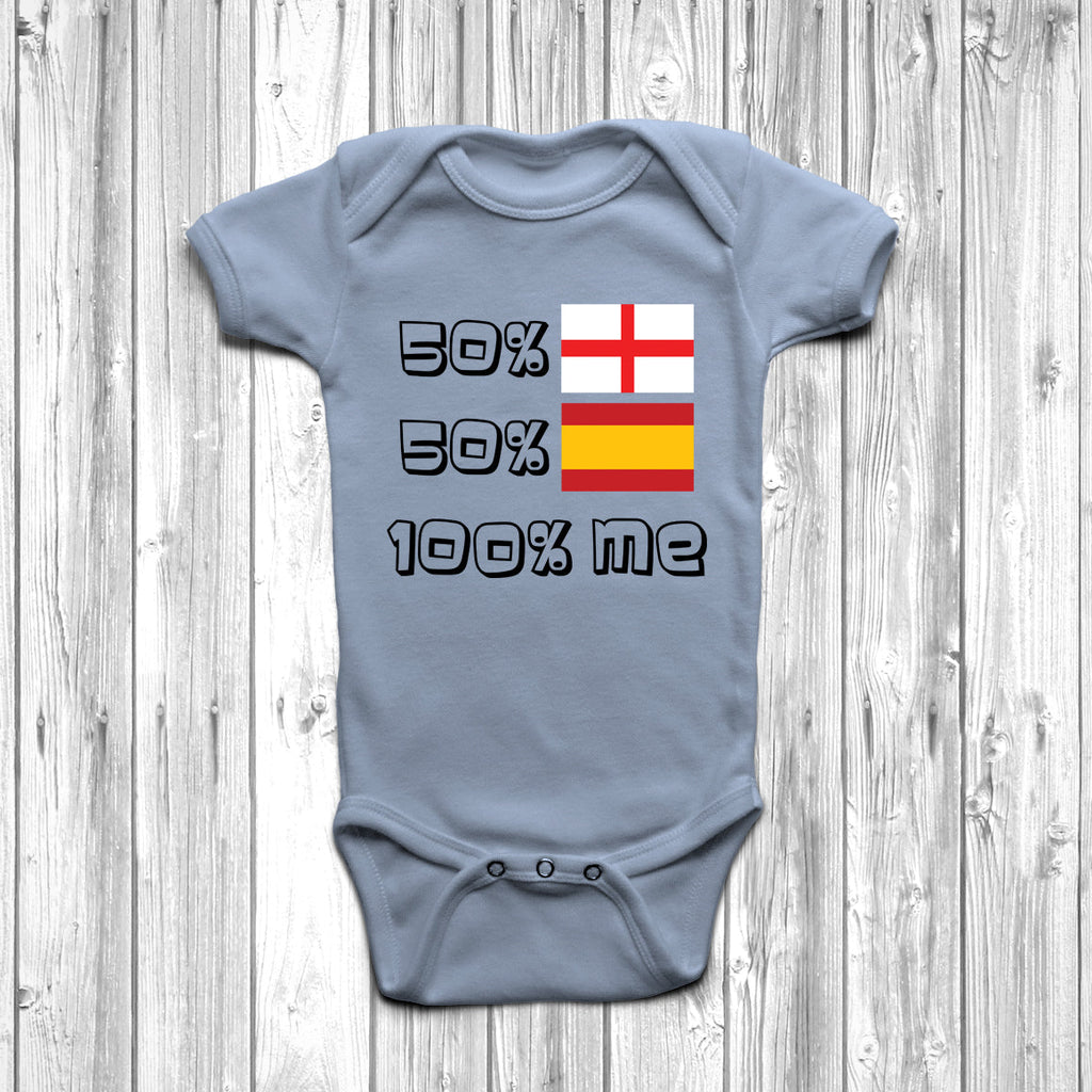 Get trendy with 50% English 50% Spanish Baby Grow - Baby Grow available at DizzyKitten. Grab yours for £8.95 today!