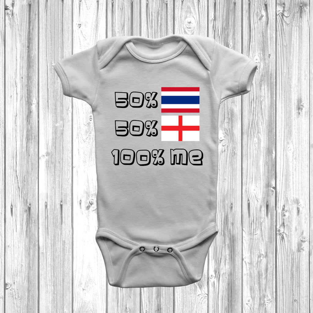 Get trendy with 50% Thai 50% English Baby Grow - Baby Grow available at DizzyKitten. Grab yours for £8.95 today!