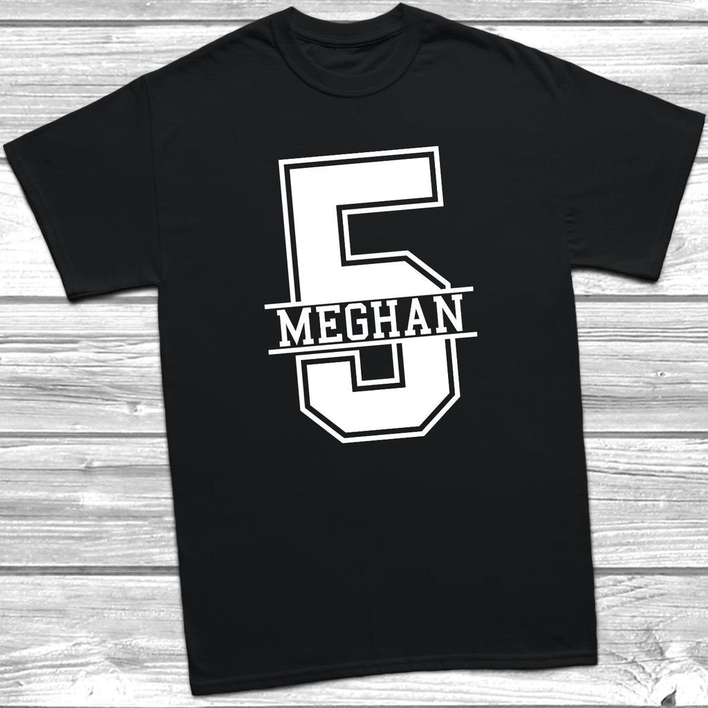 Get trendy with Personalised 5th Birthday Monogram T-Shirt - T-Shirt available at DizzyKitten. Grab yours for £10.49 today!