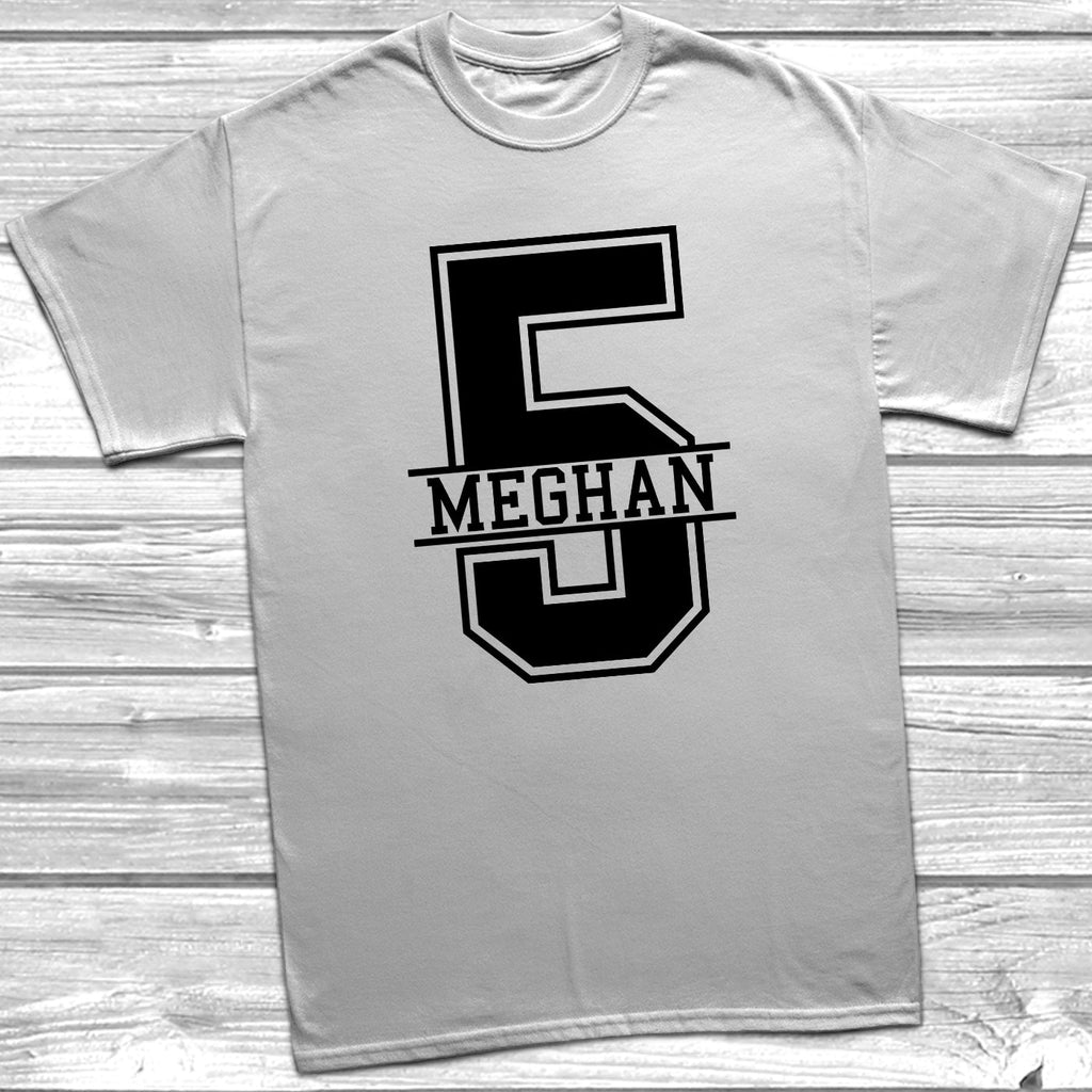 Get trendy with Personalised 5th Birthday Monogram T-Shirt - T-Shirt available at DizzyKitten. Grab yours for £10.49 today!