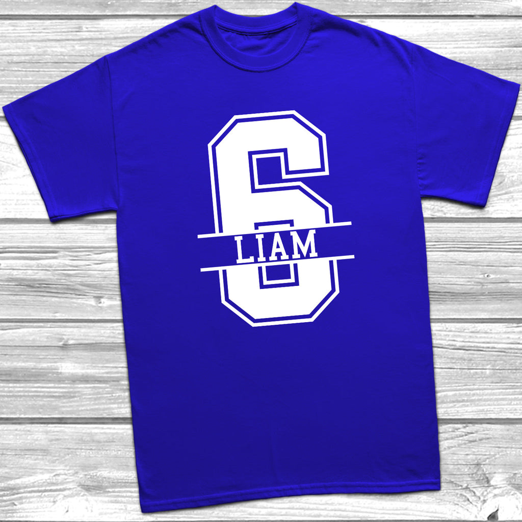Get trendy with Personalised 6th Birthday Monogram T-Shirt - T-Shirt available at DizzyKitten. Grab yours for £10.49 today!