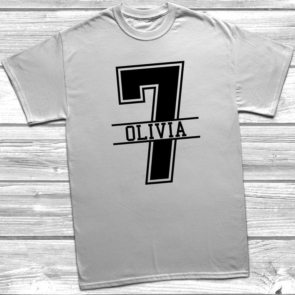 Get trendy with Personalised 7th Birthday Monogram T-Shirt - T-Shirt available at DizzyKitten. Grab yours for £10.49 today!