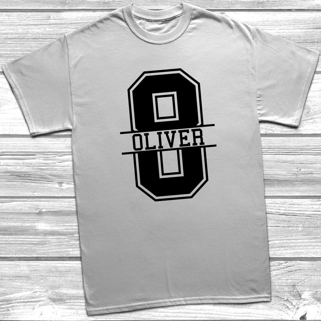 Get trendy with Personalised 8th Birthday Monogram T-Shirt - T-Shirt available at DizzyKitten. Grab yours for £10.49 today!