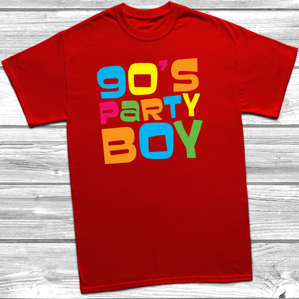 Get trendy with 90s Party Boy T-Shirt - T-Shirt available at DizzyKitten. Grab yours for £10.49 today!