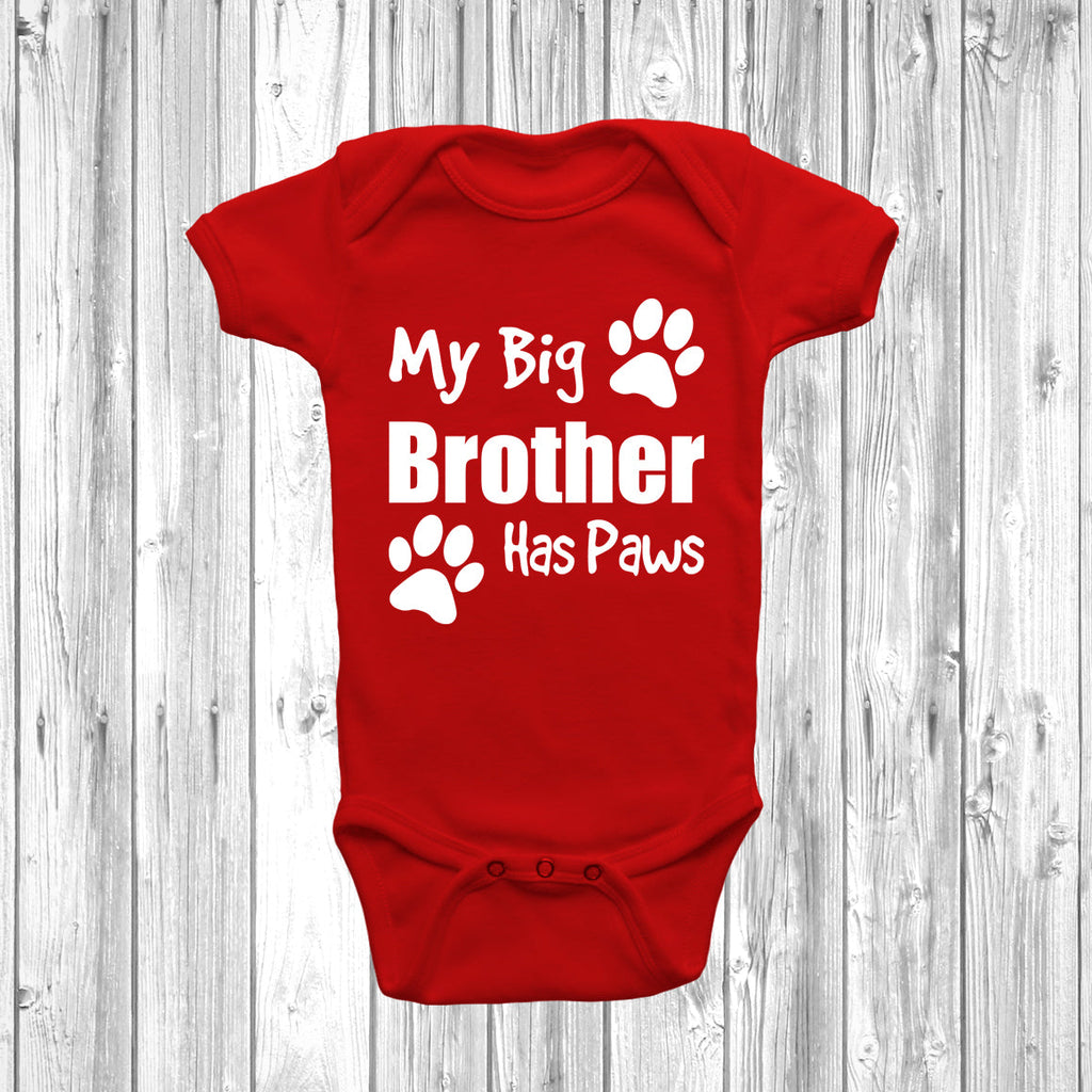Get trendy with My Big Brother Has Paws Baby Grow -  available at DizzyKitten. Grab yours for £7.95 today!