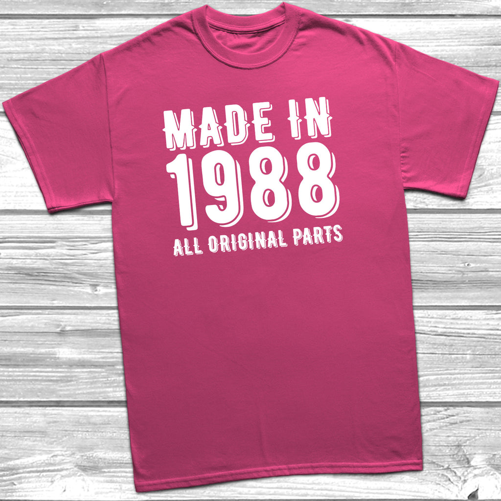 Get trendy with Made In 1988 All Original Parts T-Shirt - T-Shirt available at DizzyKitten. Grab yours for £10.49 today!