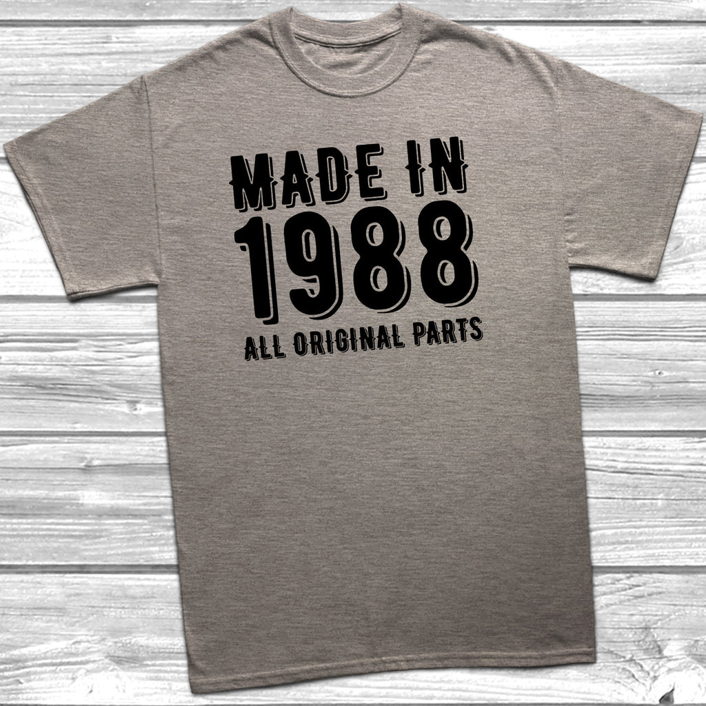 Get trendy with Made In 1988 All Original Parts T-Shirt - T-Shirt available at DizzyKitten. Grab yours for £9.99 today!
