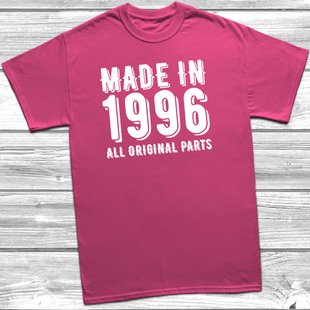Get trendy with Made In 1996 All Original Parts T-Shirt - T-Shirt available at DizzyKitten. Grab yours for £9.99 today!