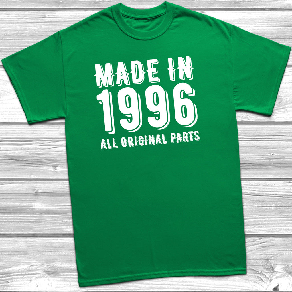 Get trendy with Made In 1996 All Original Parts T-Shirt - T-Shirt available at DizzyKitten. Grab yours for £10.49 today!