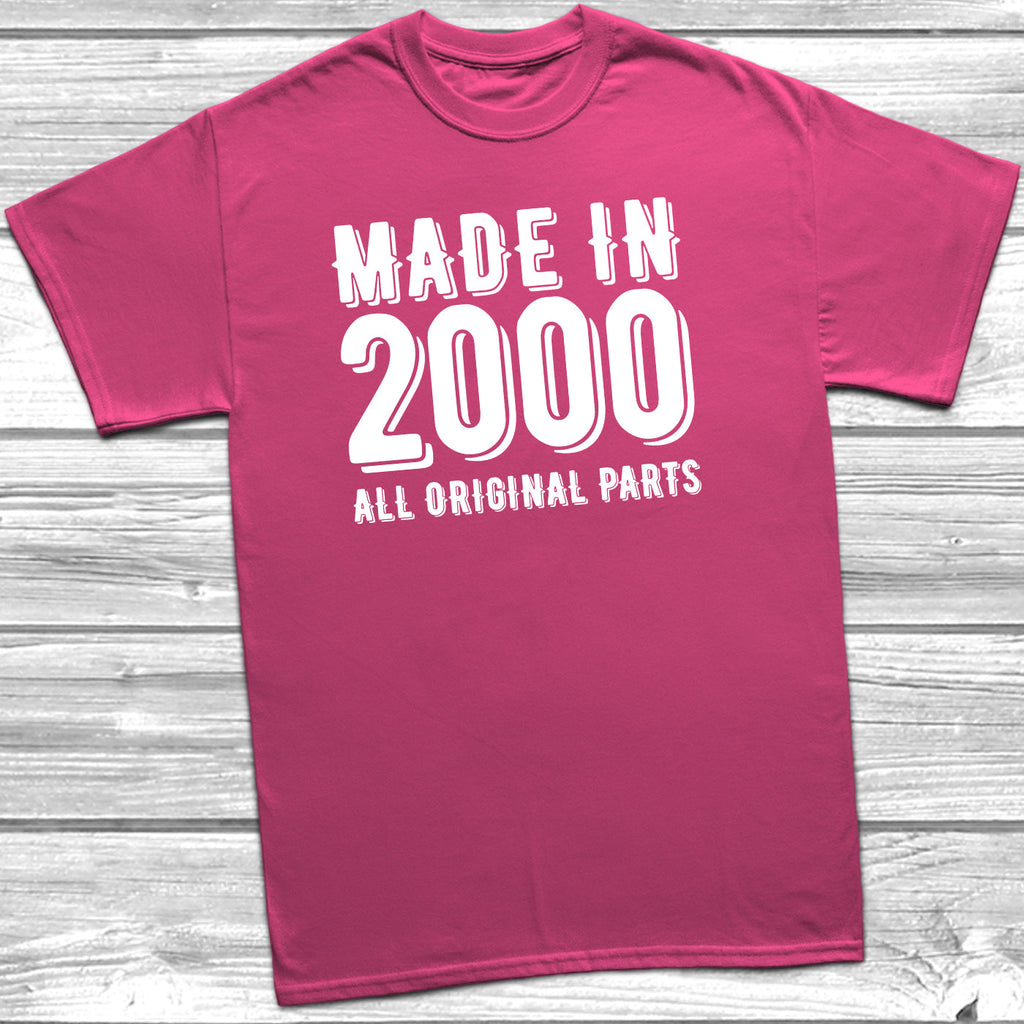 Get trendy with Made In 2000 All Original Parts T-Shirt - T-Shirt available at DizzyKitten. Grab yours for £10.49 today!