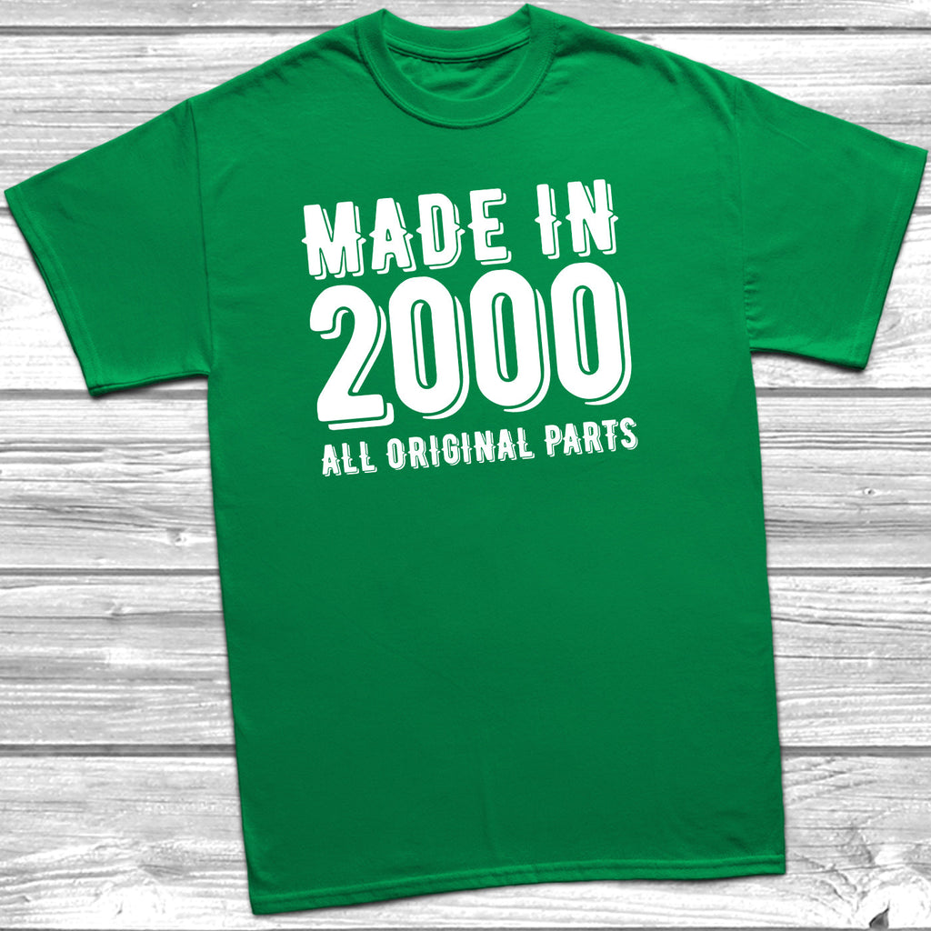 Get trendy with Made In 2000 All Original Parts T-Shirt - T-Shirt available at DizzyKitten. Grab yours for £10.49 today!