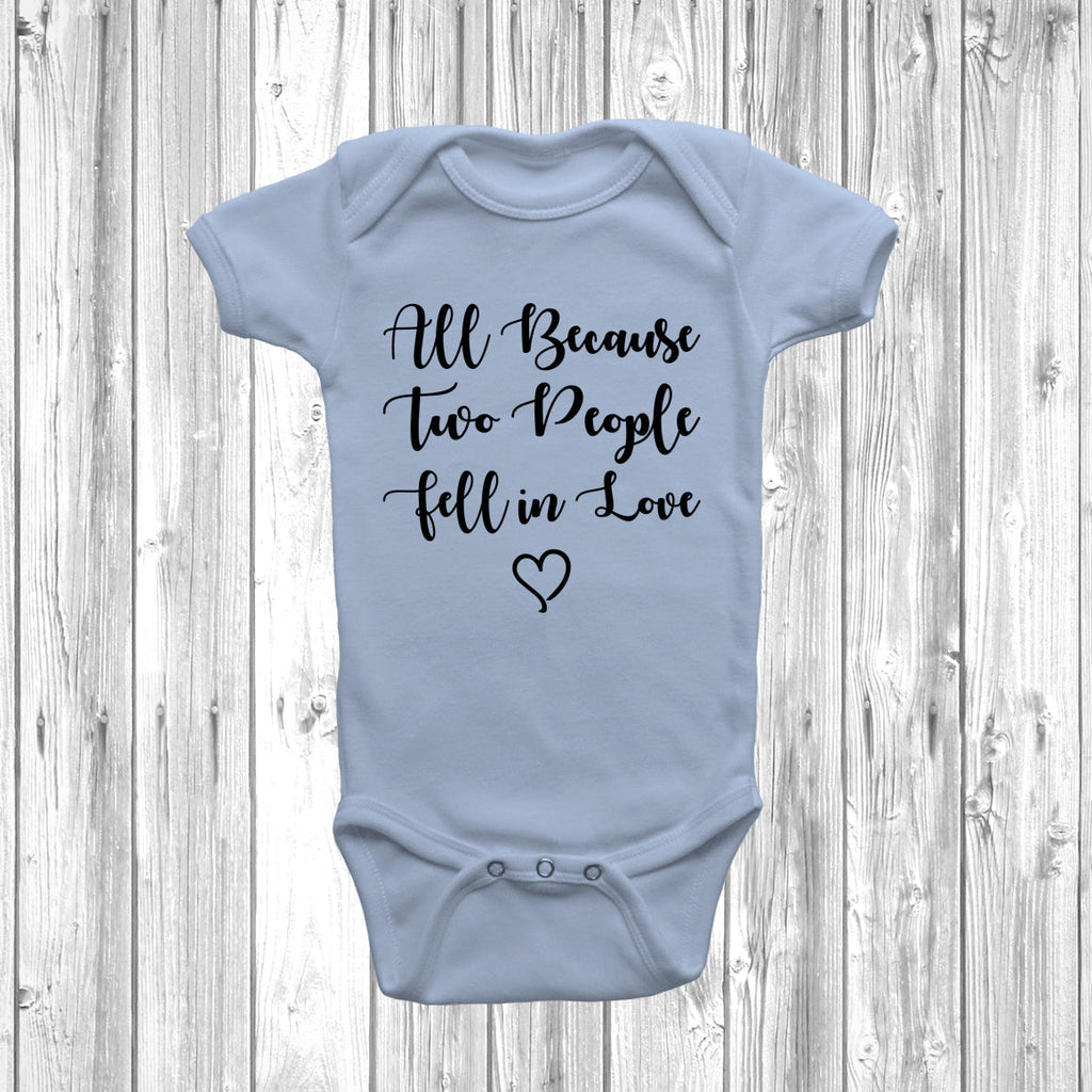 Get trendy with Two People Fell In Love Baby Grow - Baby Grow available at DizzyKitten. Grab yours for £9.45 today!