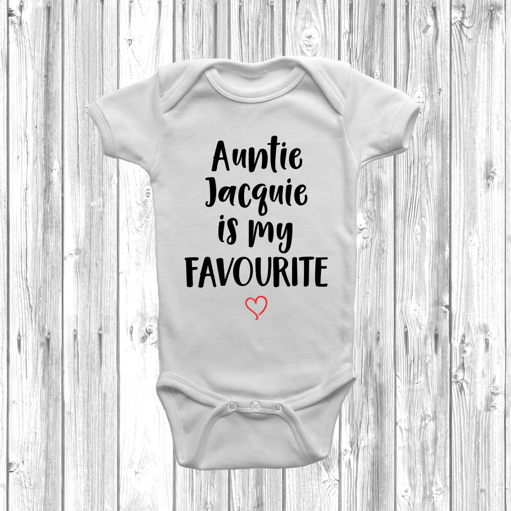 Get trendy with Personalised Auntie Is My Favourite Baby Grow - Baby Grow available at DizzyKitten. Grab yours for £7.95 today!