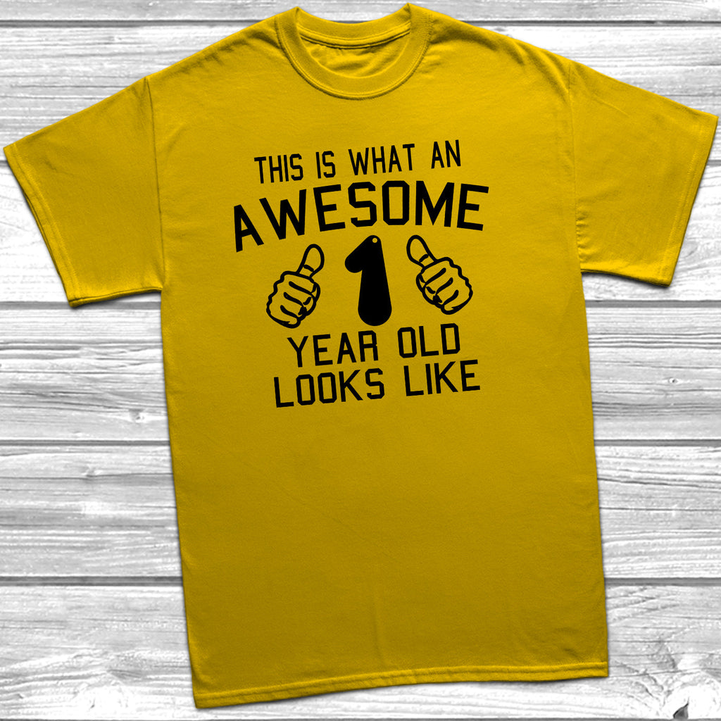 Get trendy with Awesome 1 Year Old Looks Like T-Shirt - T-Shirt available at DizzyKitten. Grab yours for £8.95 today!