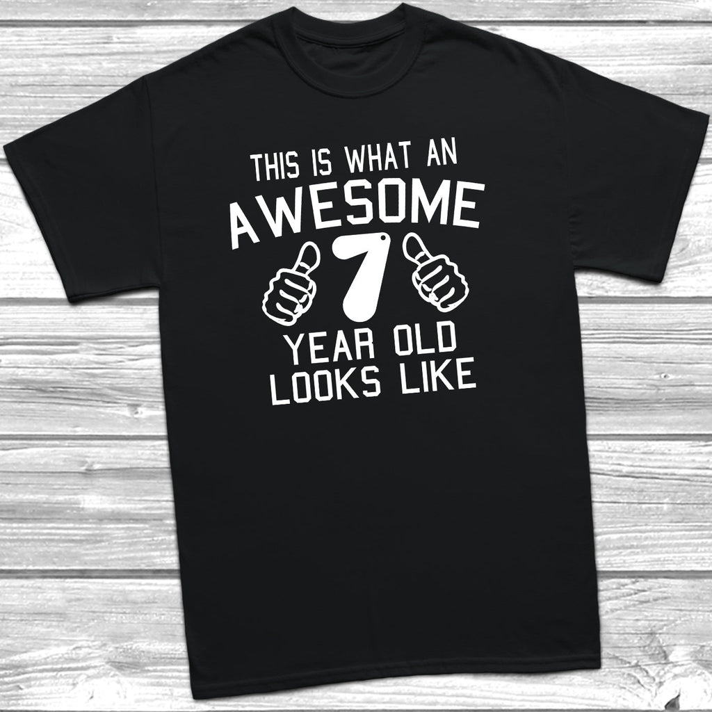 Get trendy with Awesome 7 Year Old Looks Like T-Shirt - T-Shirt available at DizzyKitten. Grab yours for £8.95 today!
