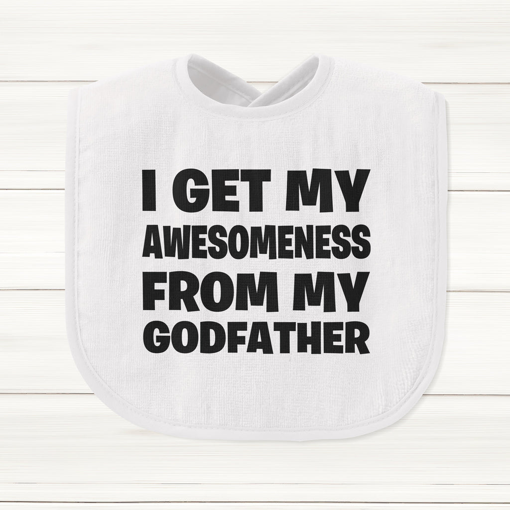 Get trendy with I Get My Awesomeness From My Godfather Baby Bib - Baby Grow available at DizzyKitten. Grab yours for £6.45 today!