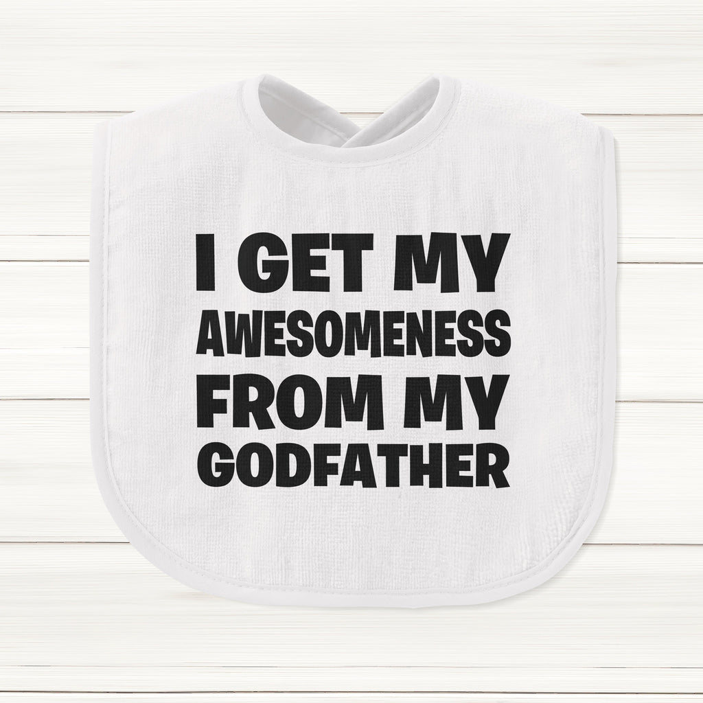 Get trendy with I Get My Awesomeness From My Godfather Baby Bib - Baby Grow available at DizzyKitten. Grab yours for £5.95 today!