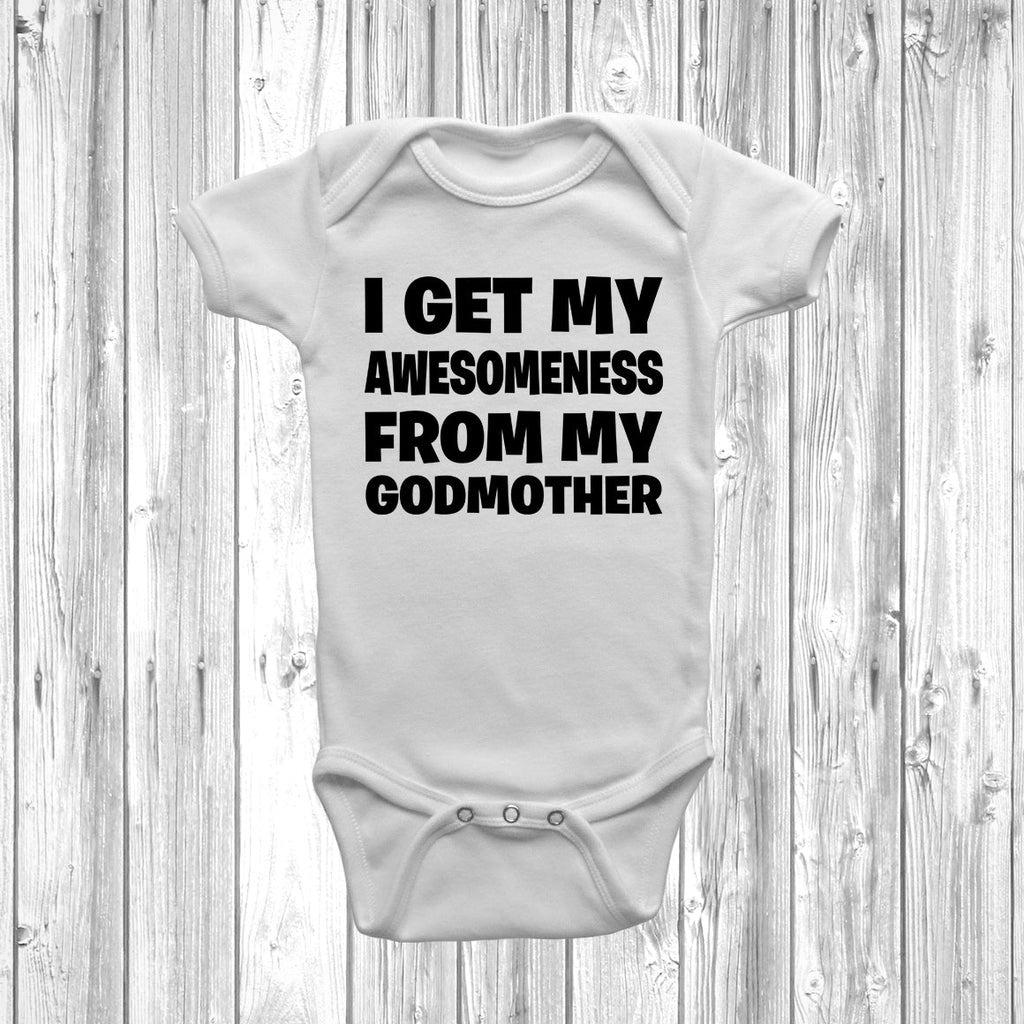 Get trendy with I Get My Awesomeness From My Godmother Baby Grow - Baby Grow available at DizzyKitten. Grab yours for £8.45 today!