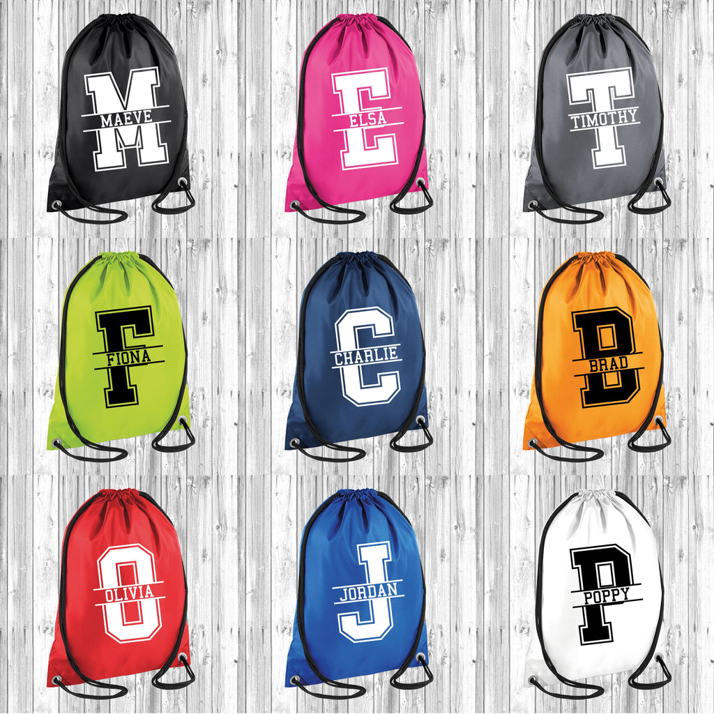 Get trendy with Personalised Monogram Gym Sac -  available at DizzyKitten. Grab yours for £6.75 today!