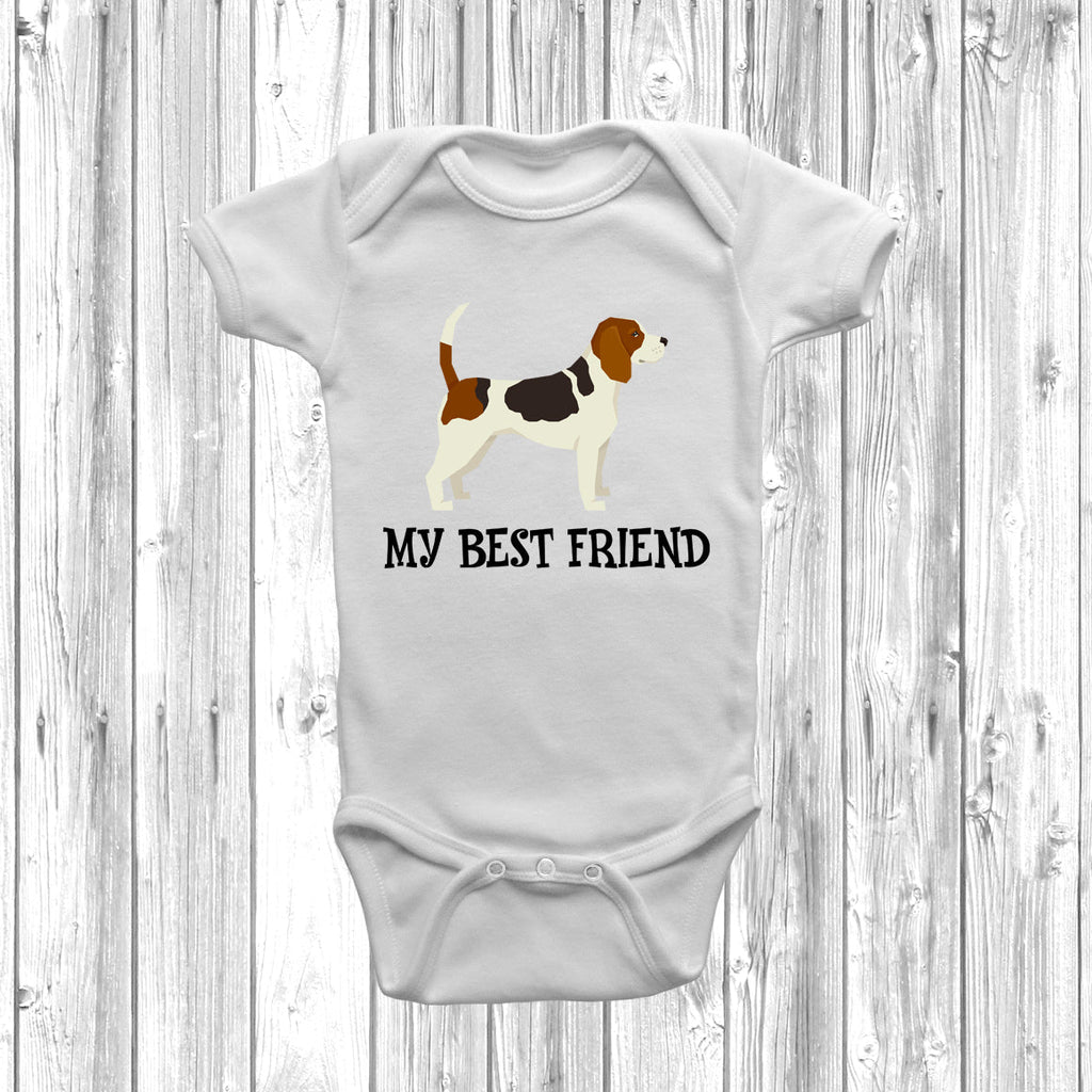 Get trendy with Beagle My Best Friend Baby Grow -  available at DizzyKitten. Grab yours for £8.95 today!