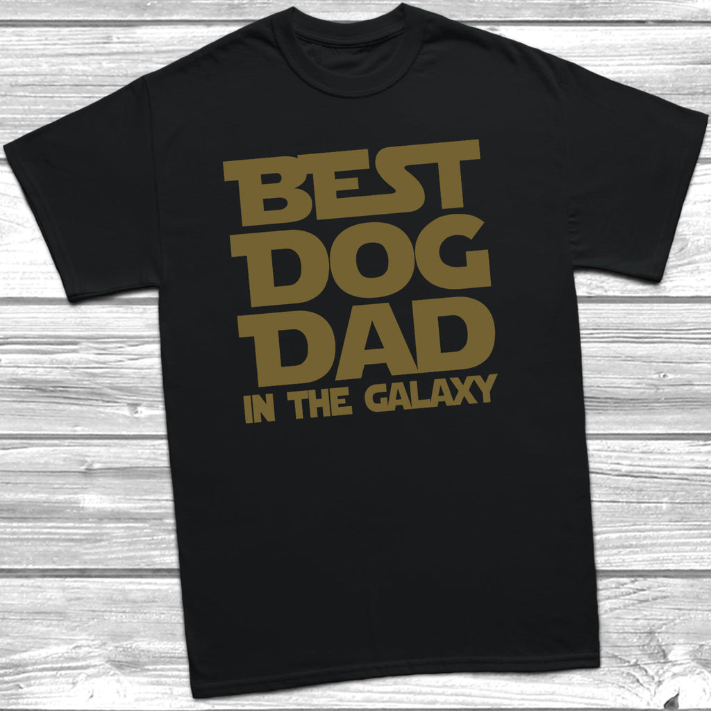 Get trendy with Best Dog Dad In The Galaxy T-Shirt - T-Shirt available at DizzyKitten. Grab yours for £10.45 today!