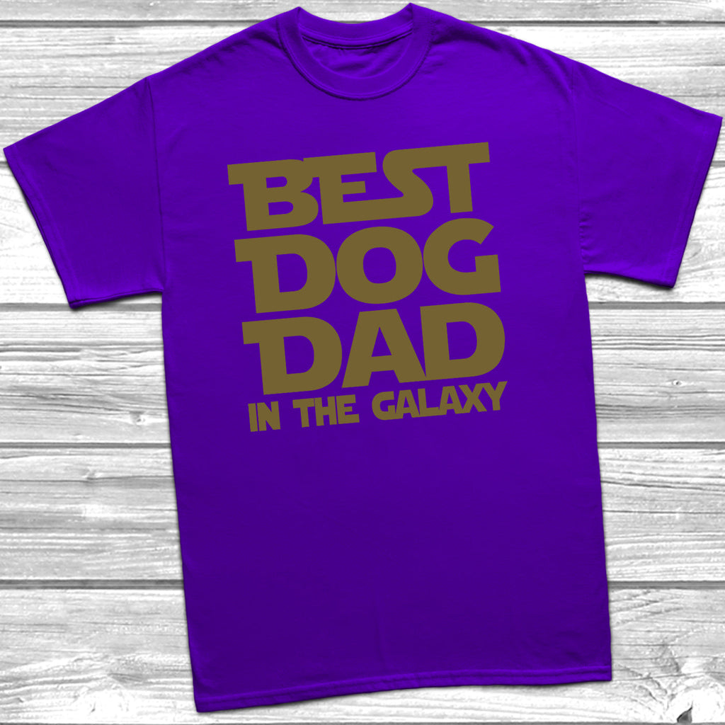 Get trendy with Best Dog Dad In The Galaxy T-Shirt - T-Shirt available at DizzyKitten. Grab yours for £10.45 today!