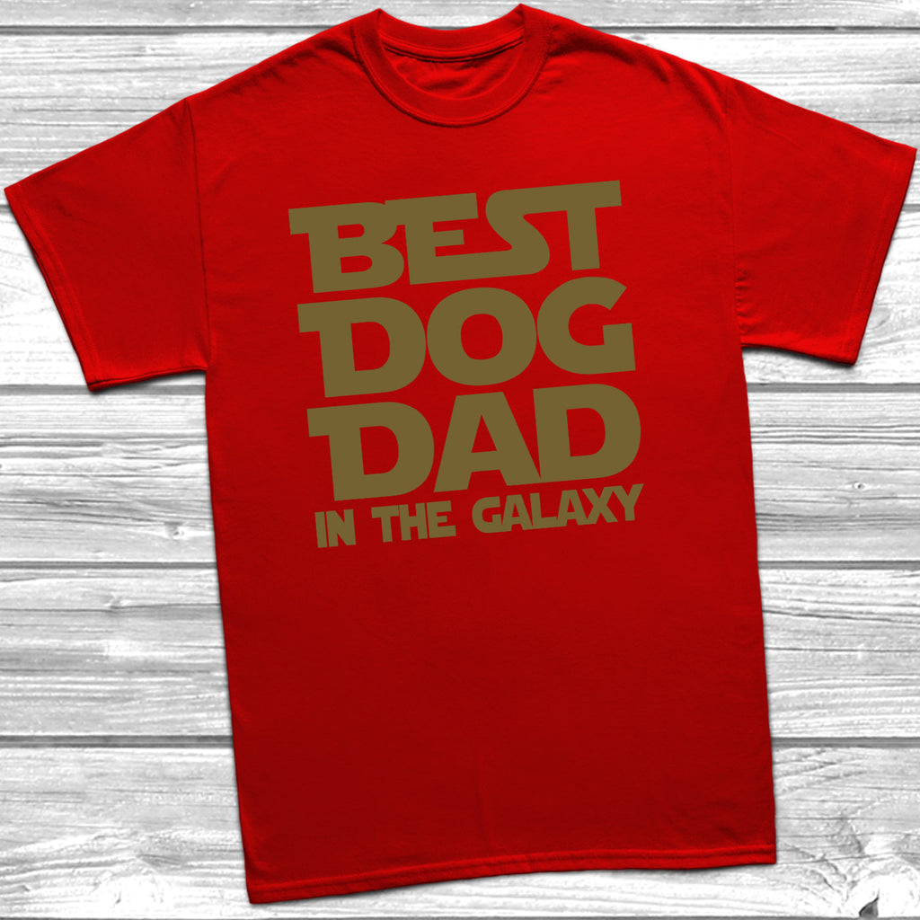 Get trendy with Best Dog Dad In The Galaxy T-Shirt - T-Shirt available at DizzyKitten. Grab yours for £10.45 today!